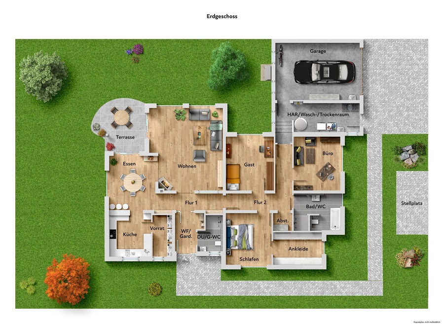 Neubau-Bungalow kaufen zwischen Hachenburg und Altenkirchen HL-627 Grundriss Immografik