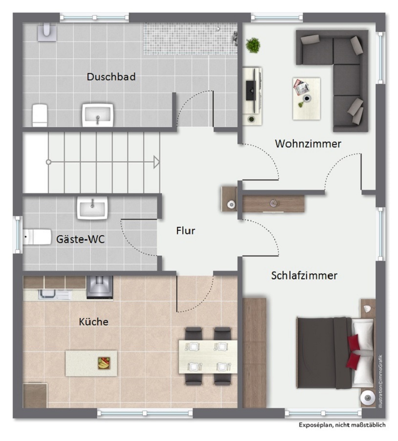 2-Zimmer-Wohnung mieten zentral in Horhausen VBH-500 ImmoGrafik Wohnung