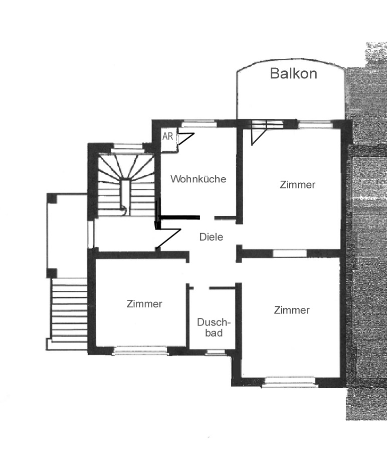 Altbauwohnung mieten Bonn Weststadt VNHB-997  OG 1. Grundriss